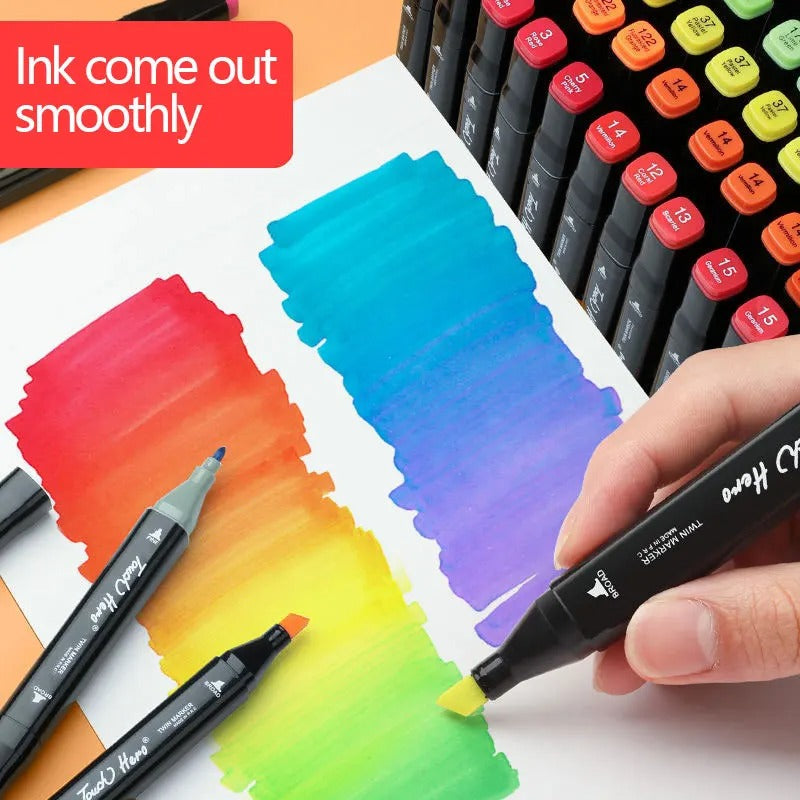 120 couleurs stylos marqueur ensemble Manga pinceau stylo dessin étudiant Kawaii Art School Suppli