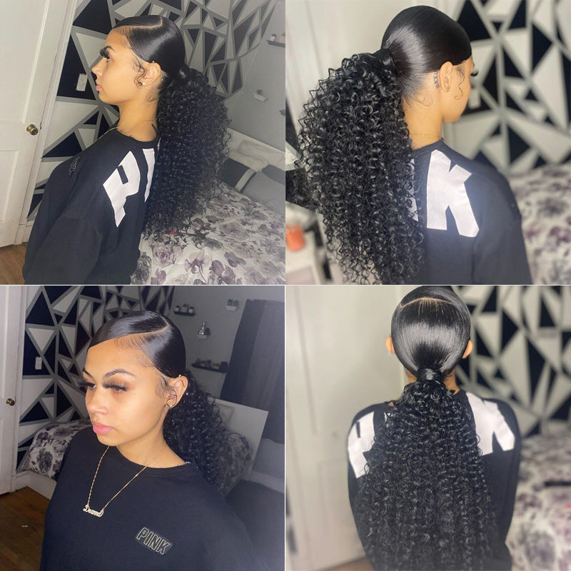Cheveux humains Ponytail Velcro Couleur naturelle