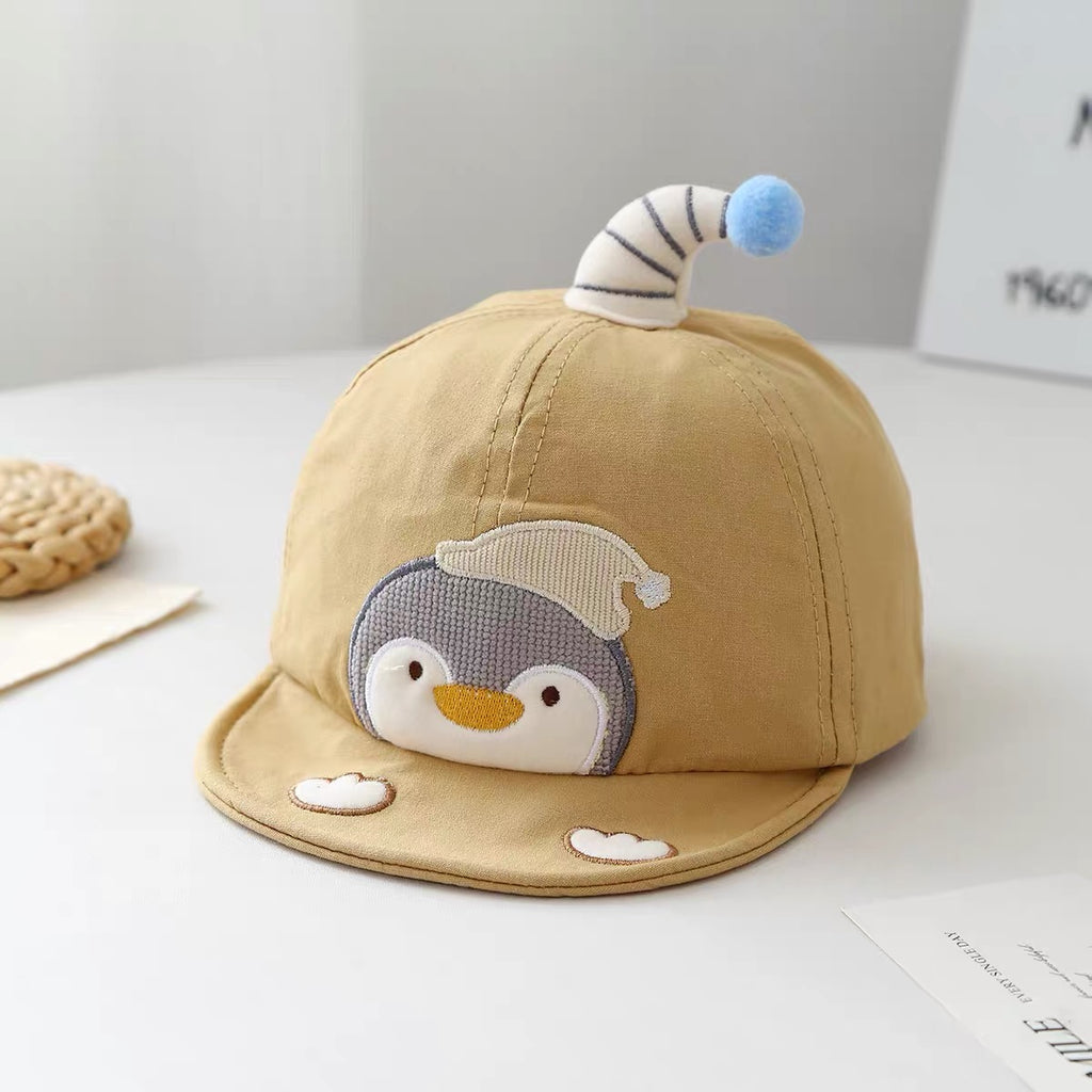 Été Penguin enfant brodé rayé Jujju doux et mignon style occasionnel Baseball Ca