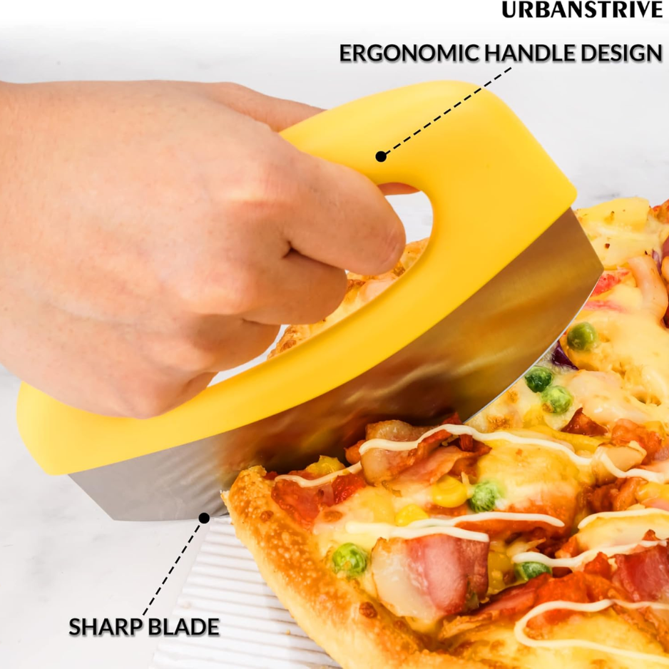 Rocker de cutter à pizza en acier inoxydable résistant avec couverture de protection - Super-Sharp P