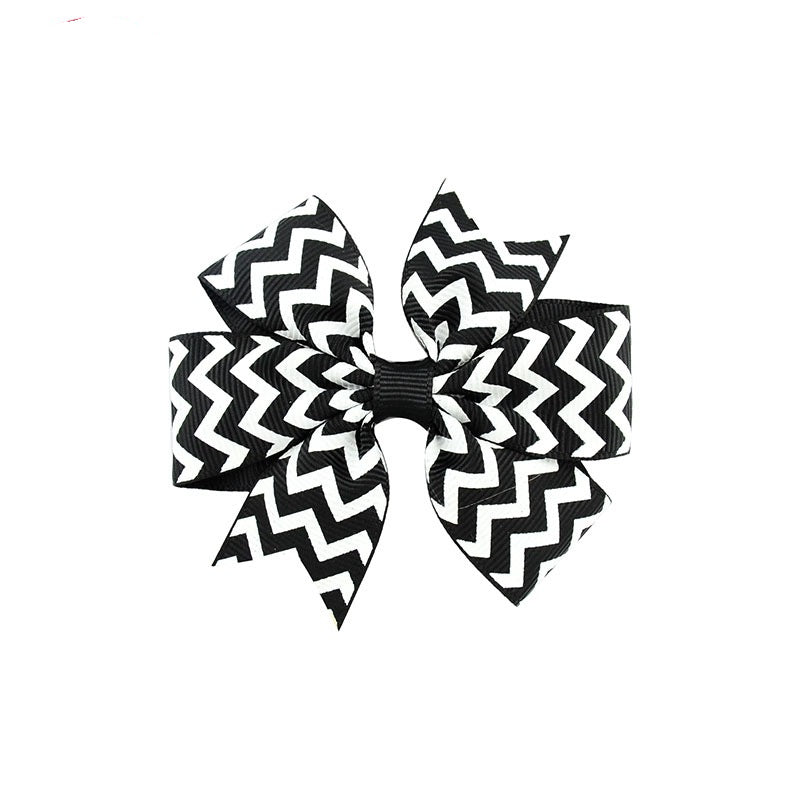 Clip à cheveux rayés bébé en V fait main