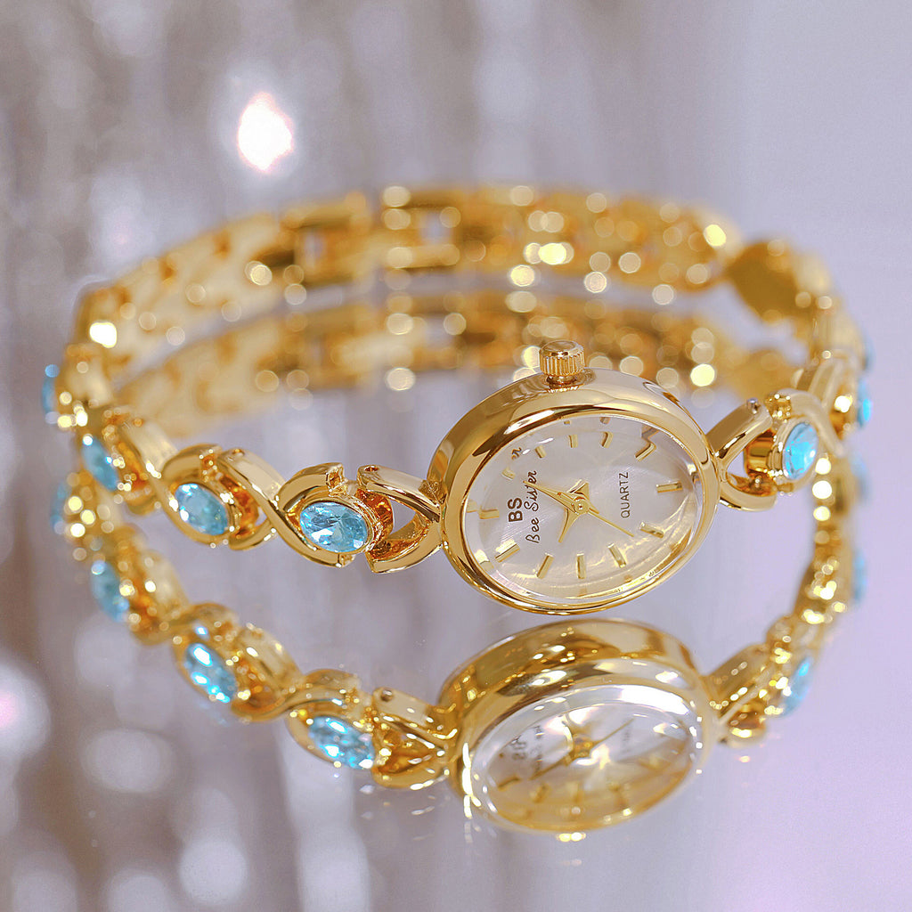 Glacier à glace ovale Saphir Petite montre de luxe légère
