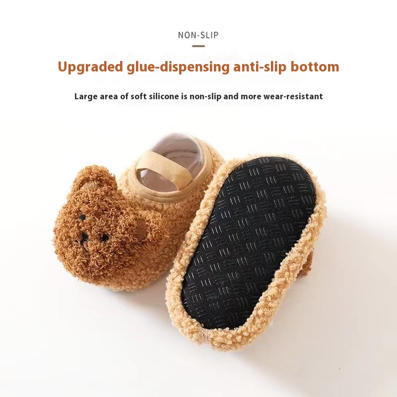 Chaussettes d'hiver Épaisseur bébé Chaussures d'intérieur Non-dérapant
