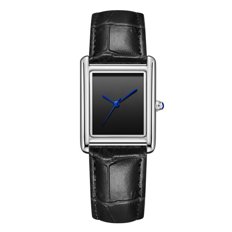 Bracelet de montre en cuir de couple simple carré montre étudiante étanche