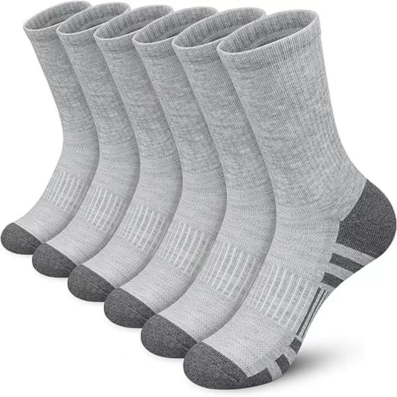 Chaussette de longueur mi-calf pour homme Couleur solide Chouette respirante Absorbant Déodorant