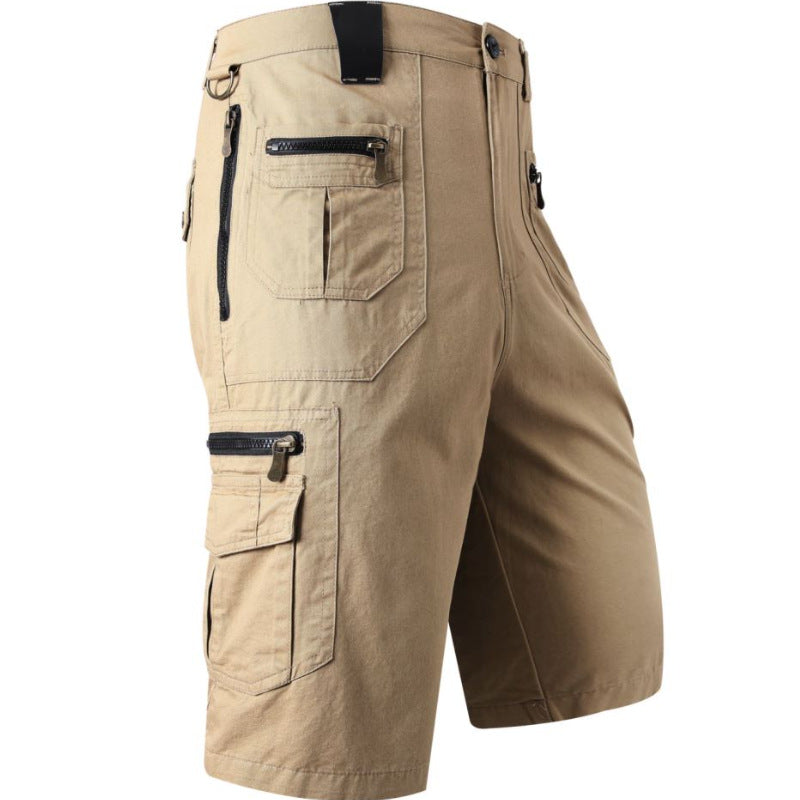 Pantalon de coton pur multi-poches d'été pour homme Solid Color Workwear Capri Pantalons pour homme Plus Si