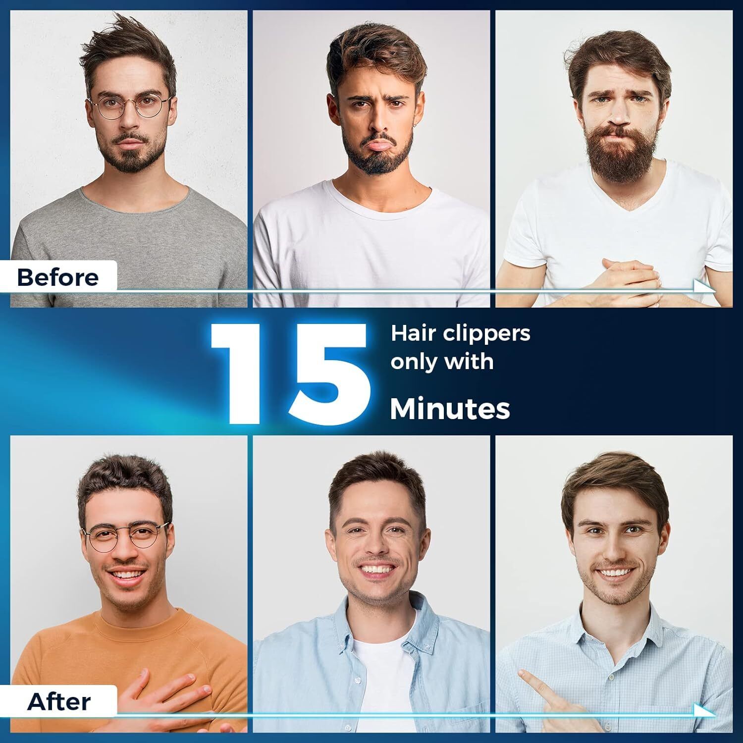 Clippers professionnel homme Trimmer Kit coupe machine sans fil Barber Salon