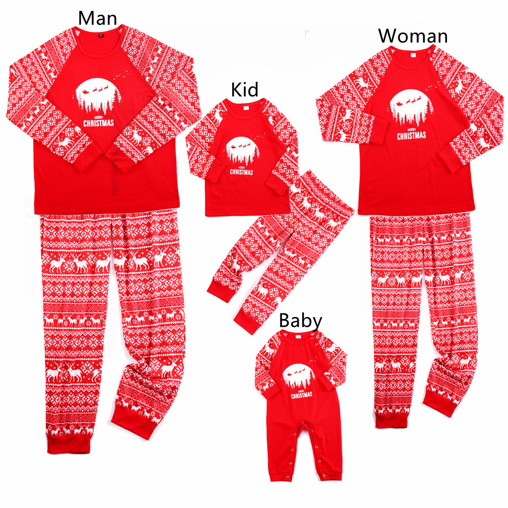 European and American Fashion Print Family Pajama Set