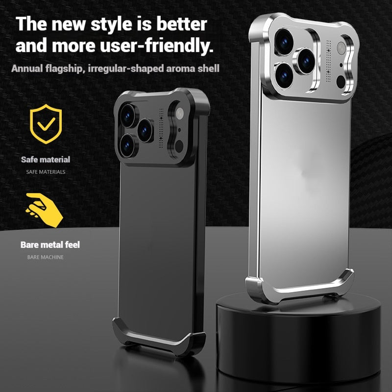 Boîtier de téléphone en aluminium aromathérapie en forme spéciale