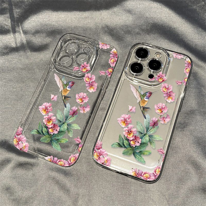 Flower Magpie Fine Hole Étui téléphonique tout compris