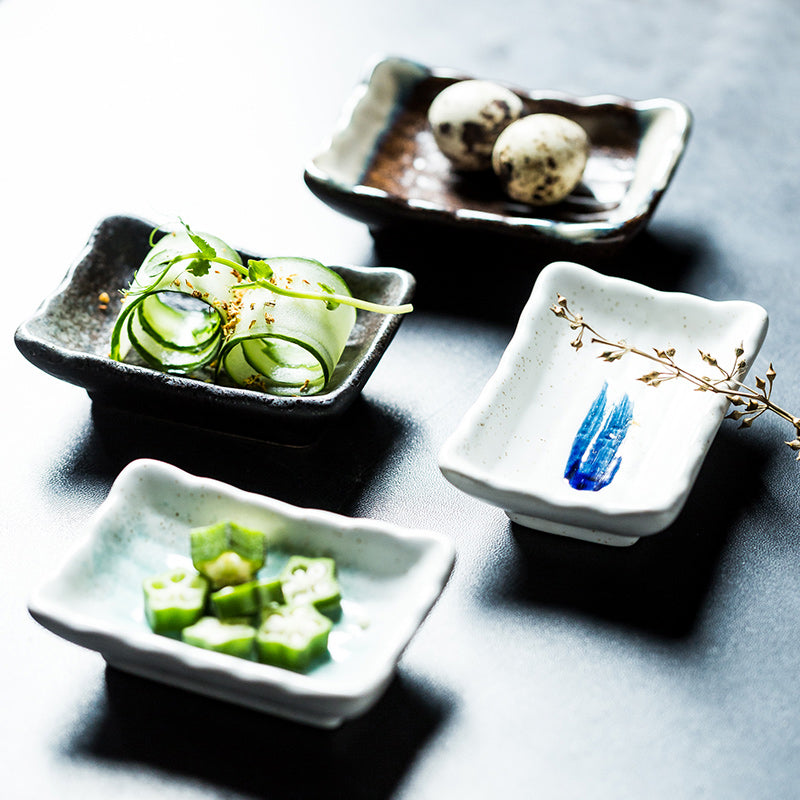 Assortiment de sauce céramique japonaise Plaque plate de ménage