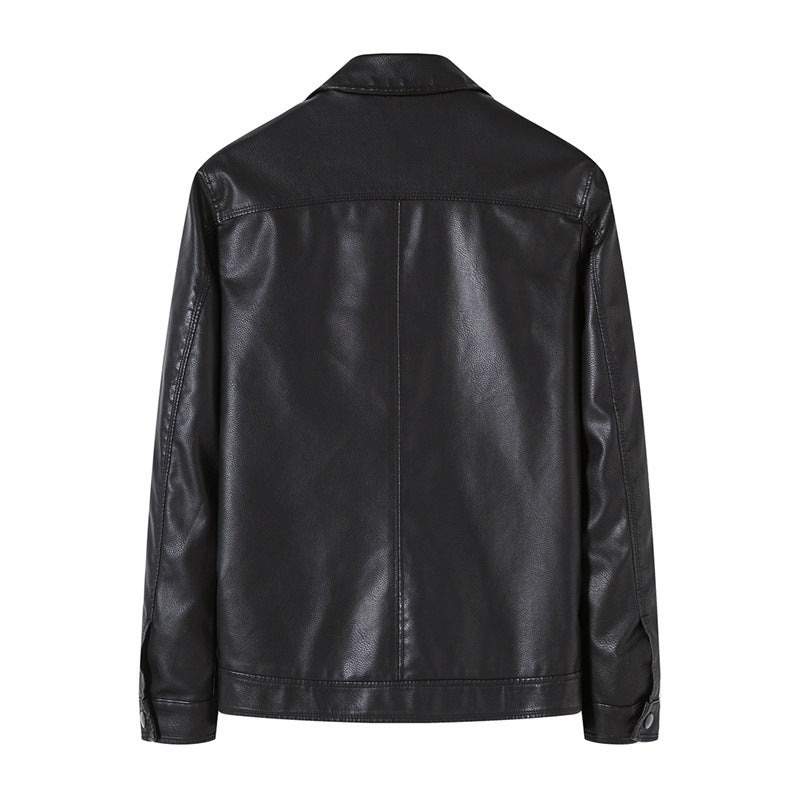 Veste de motard en cuir PU pour hommes