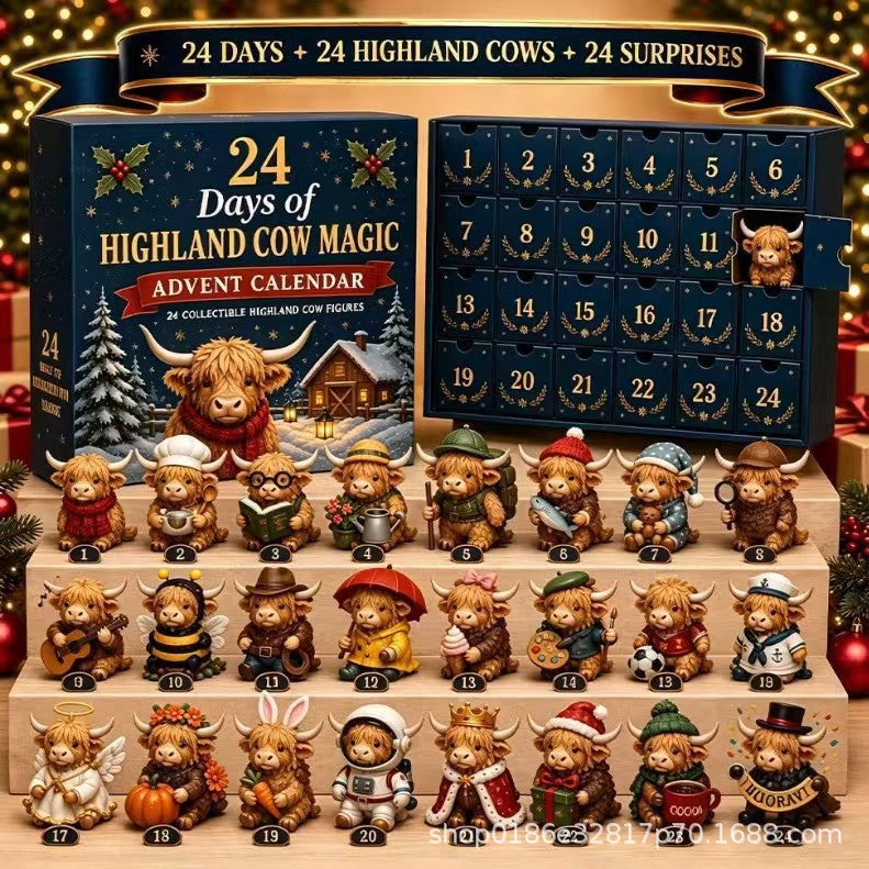 Calendrier de Noël de la vache Highland