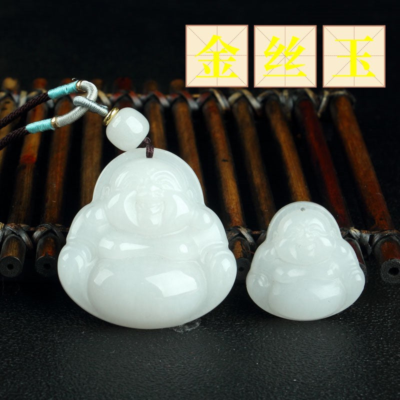 Xinjiang Platinum Silk Jade Pendentif Jade blanc naturel Safe Buckle Bamboo Section No-good