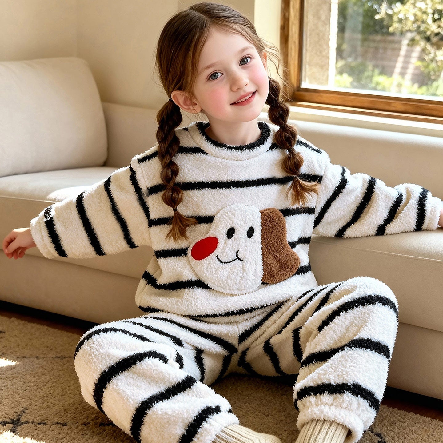Pyjama chaud et ensembles de vêtements de salon pour petites filles