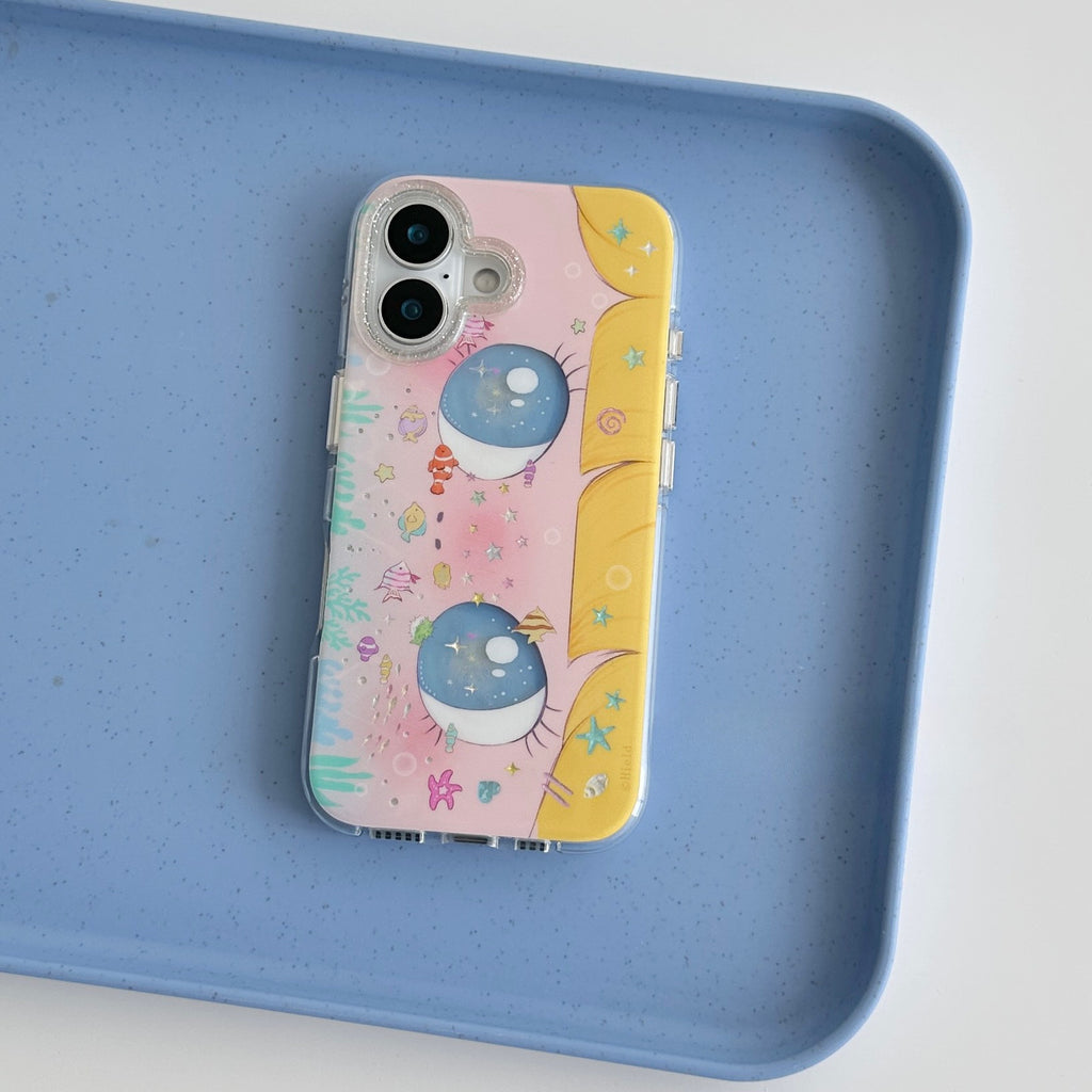 Cas téléphonique résistant à l'éblouissement pour les filles mignonnes Star-Eyed