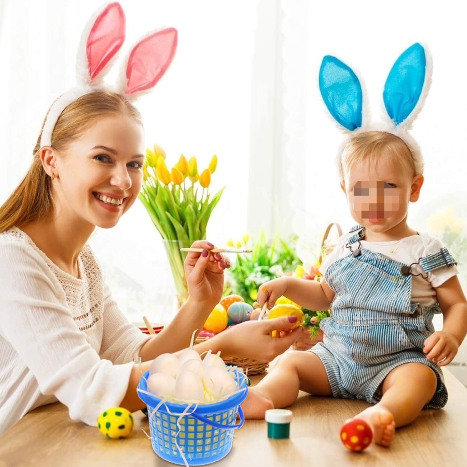 Set de 20 paniers d'oeufs de Pâques: Panier de chasse aux oeufs avec 6 paniers en plastique avec poignées