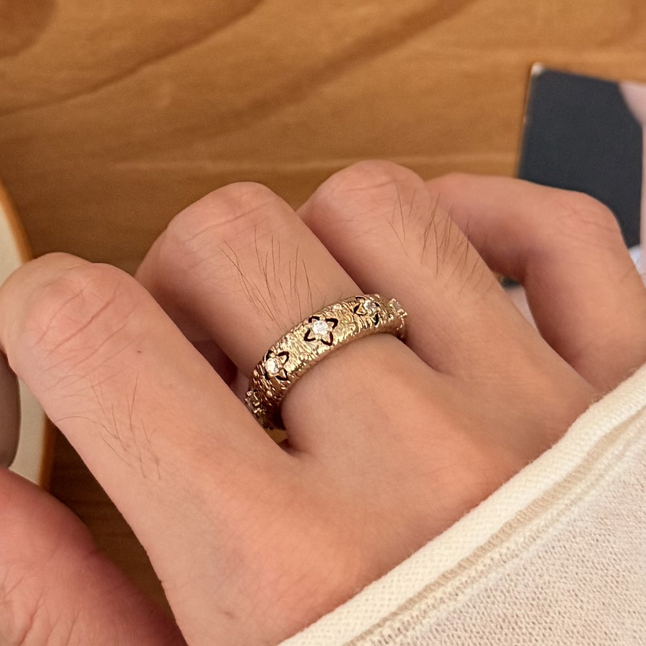 Bague de déclaration de luxe légère de style italien