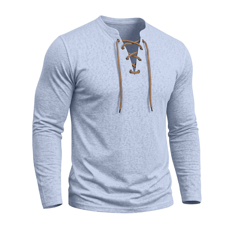 T-shirt de base à manches longues pour hommes Top