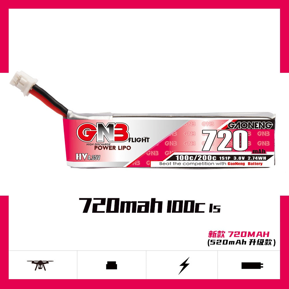 Haute énergie GNB 720MAH 1S 38V HVTinyHawk S II intérieur Hollow Cup Batterie au lithium