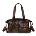 Vieux sac de voyage en cuir fourre-tout fabriqué à partir de Cowhide plein grain