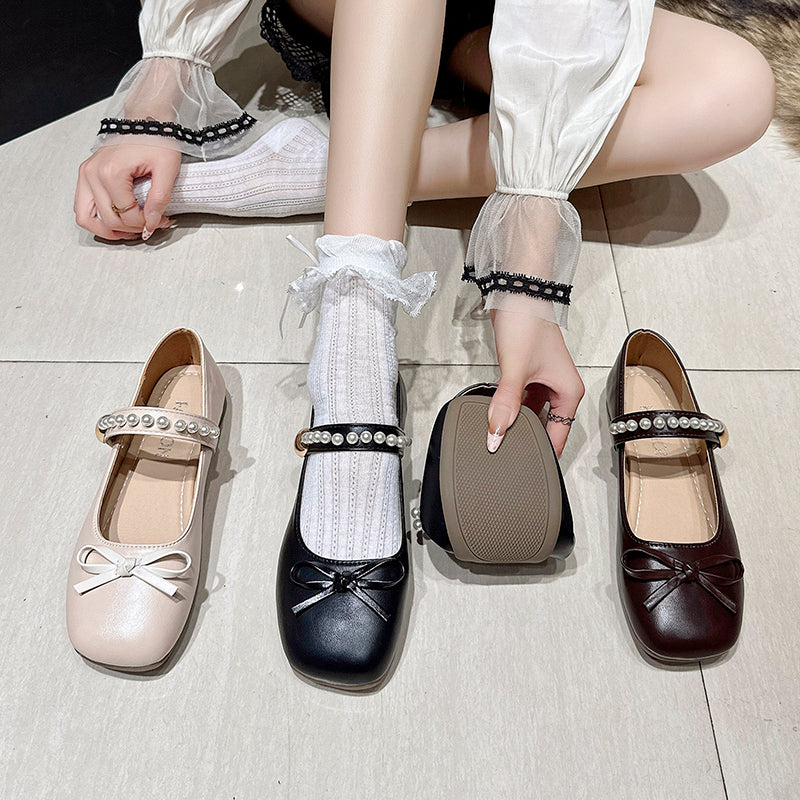 Filles & Femmes Style doux Pearl Mary Jane Flats