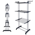 1Pc Vêtements Séchage Rack Rolling Lave-linge Collapsible Suspension rail Shelve Wardrob