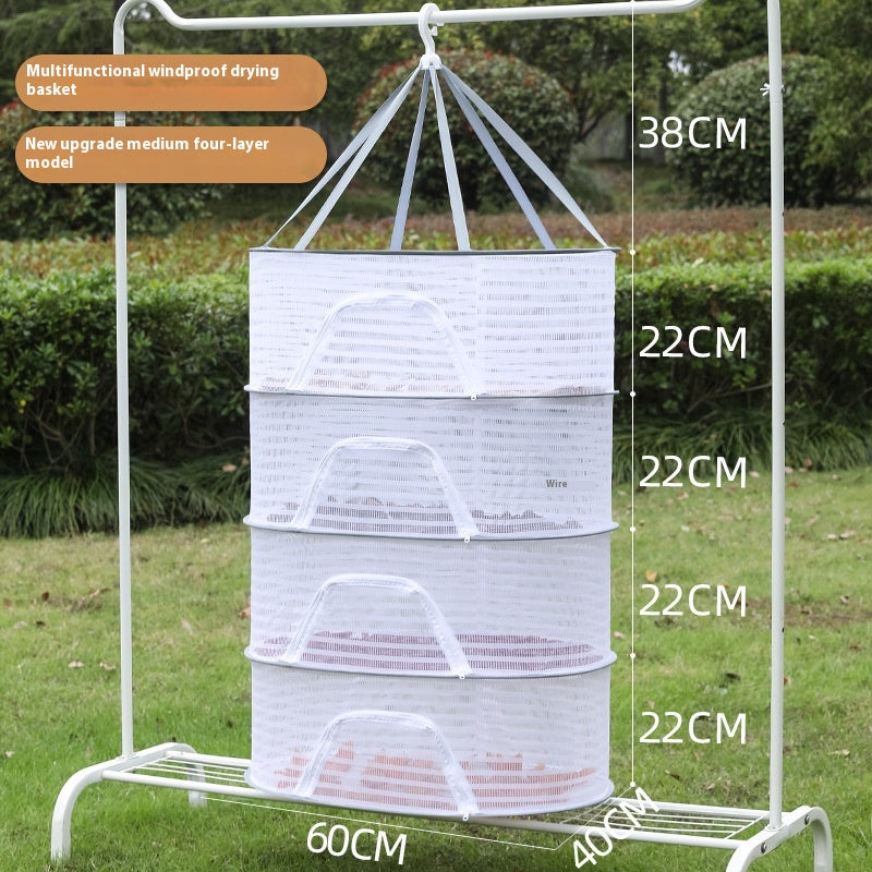 Réseau de suspension Produits secs Artifact Fly Cage Foldable Balcon Les choses de séchage