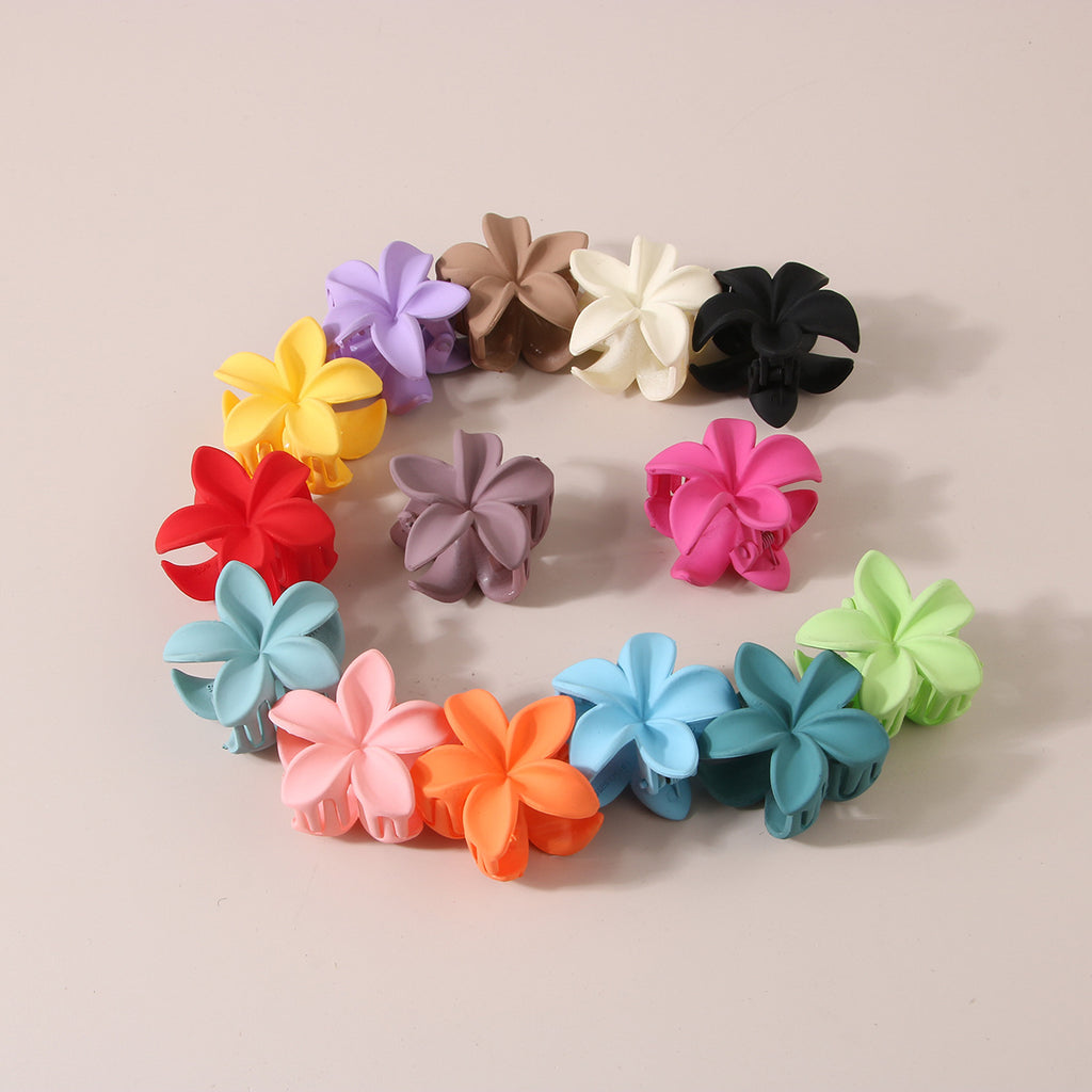 Candy Color Red Feather Solid Color Plastic Flowers Hair Clips