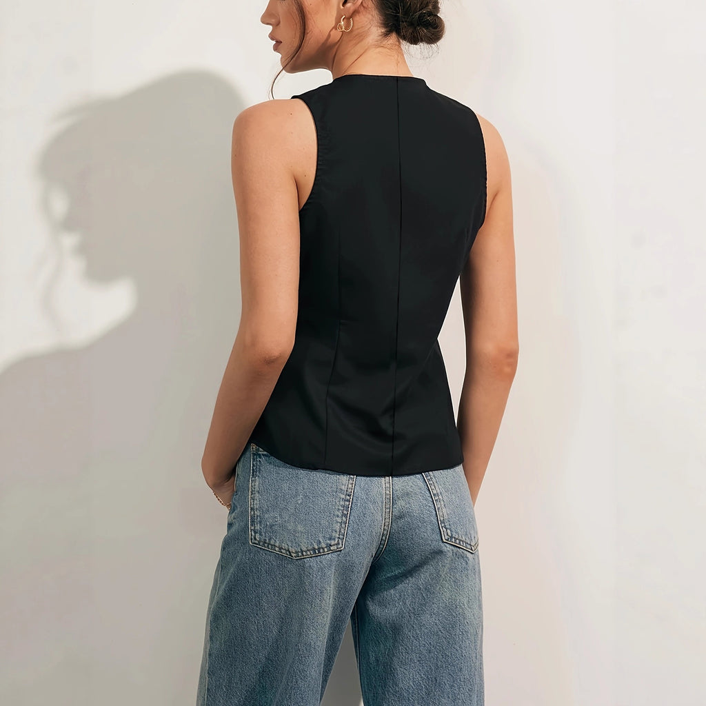 Femme Mode Casual sans manches Veste mince
