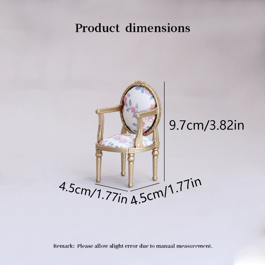 Canapé miniature vintage et chaise pour modèles de meubles Dollhouse