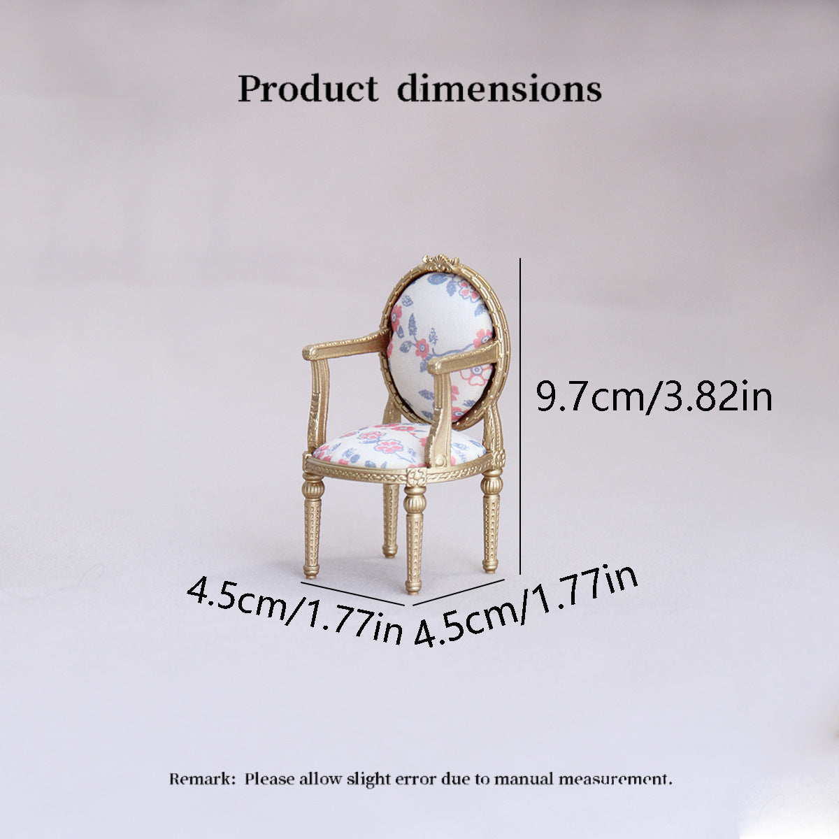 Canapé miniature vintage et chaise pour modèles de meubles Dollhouse