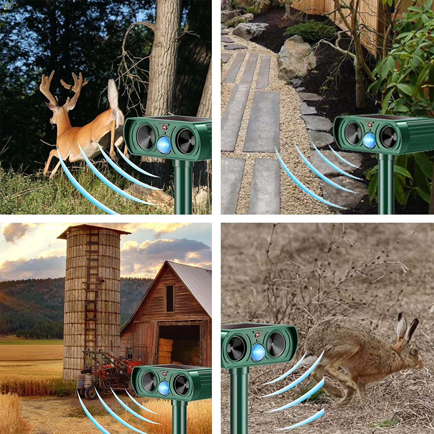 1x Ultrasonic Solar Cat Dog Reperlent Fox Pest Scarer Repeller Garden