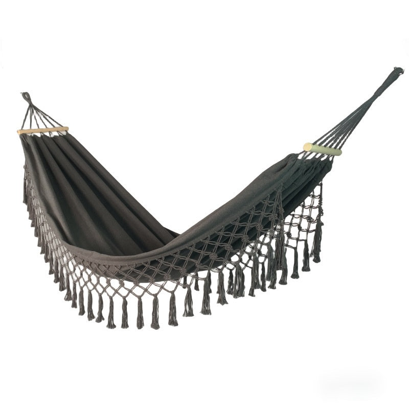 Hamac en tassel extérieur avec stakes en bois Toile à balançoire intérieure avec prévention latérale