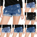 Short denim fringé de style américain Pantalon court flatteur de figure
