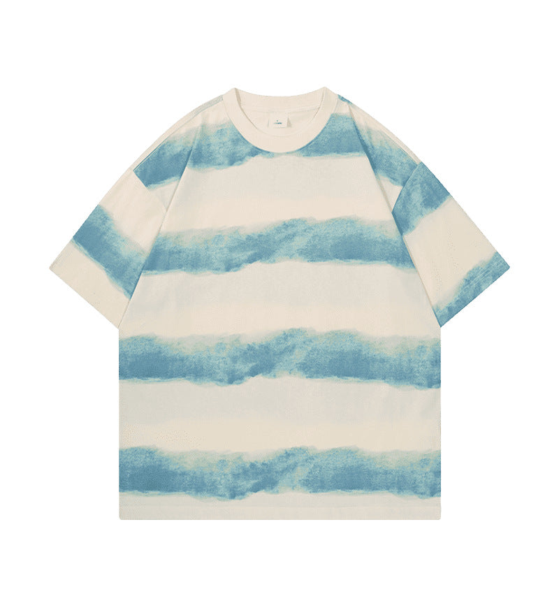 T-Shirt en coton à manches courtes rayées pour hommes