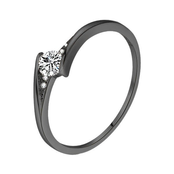 Bague de fiançailles ronde en alliage d'or pour hommes