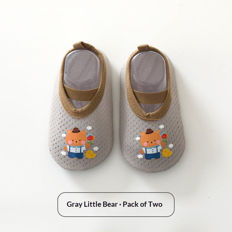 Chaussettes de sol pour les enfants et les bébés Style mince d'été pour les tout-petits apprenant à marcher