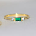 Anneau de fiançailles géométrique Zircon incrusté Accessoires dorés 14K