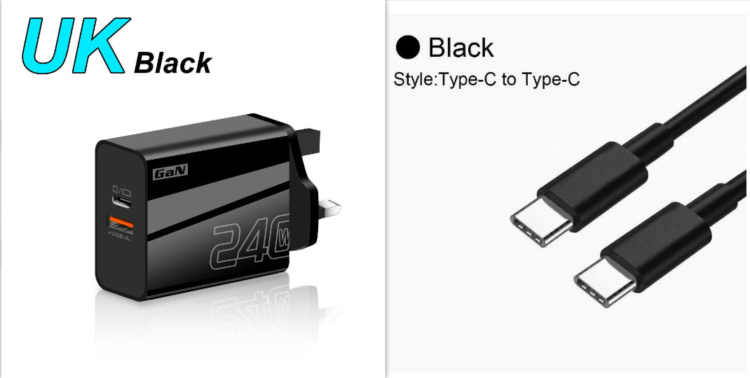 Adaptateur de recharge rapide multiports 240W pour smartphones