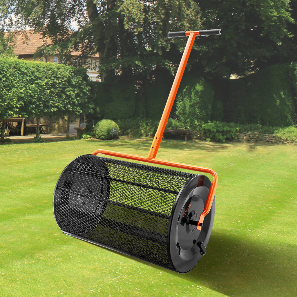 VEVOR Compost Spreader Tourbe Moss Spreader 24 pouces large hauteur réglable pelouse & jardin Spr