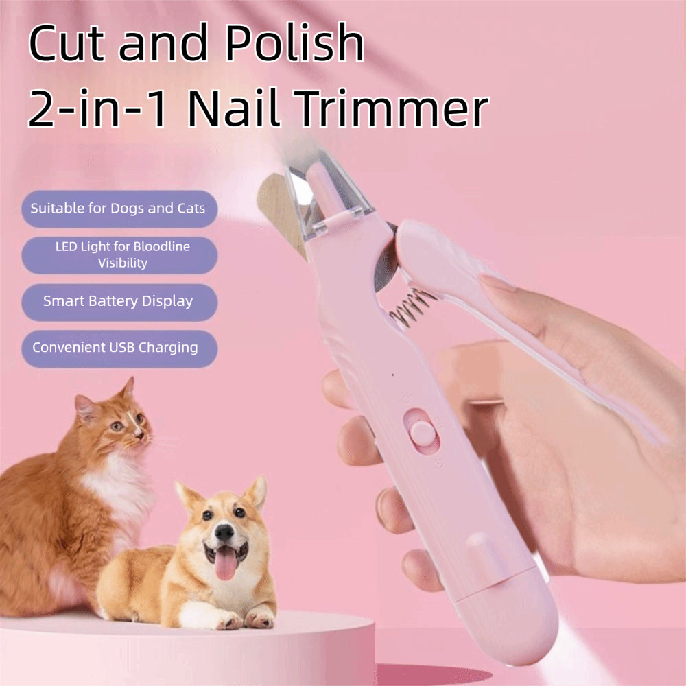 2 Clippers d'ongle d'animal en 1 avec led Light Dog Cat Special Blood Line Ciseaux multifonction