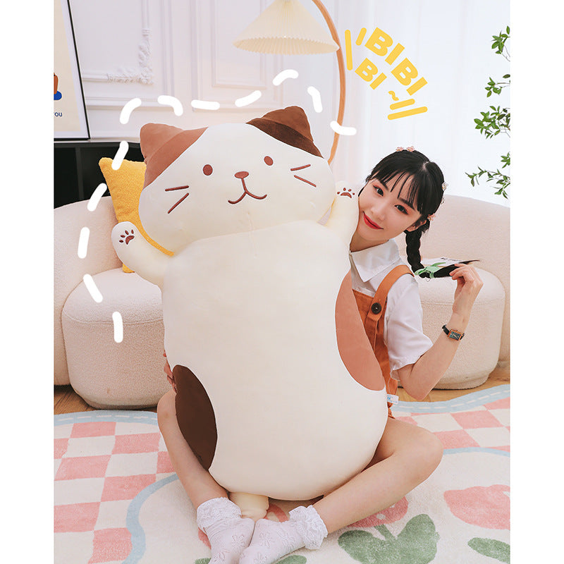 Cheese Cat peluche jouet animaux cadeaux pour les enfants et les filles mignon dormant oreiller poupée grand V