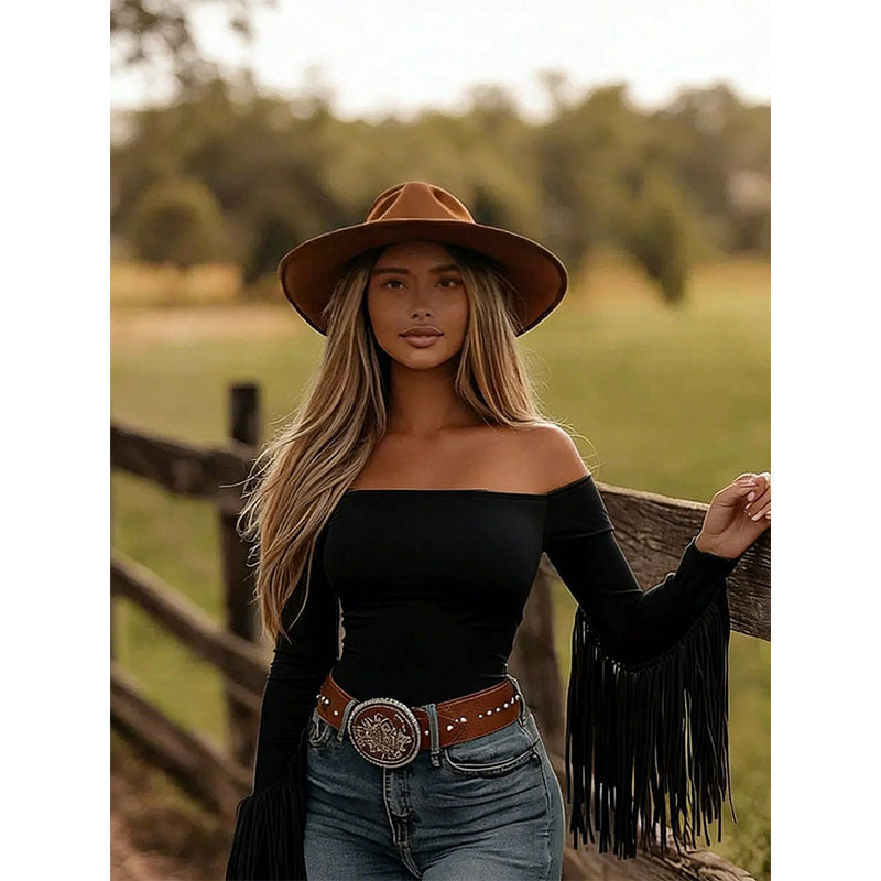 Tassel de style ethnique occidental haut de page