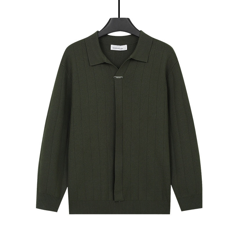 Hommes AutomneHiver Lapel tricoté Cardigan Casual Top