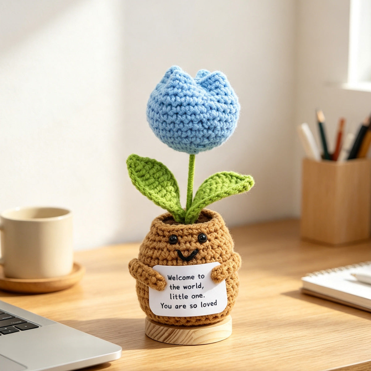 Tulipe en forme de fleur en pot fait main