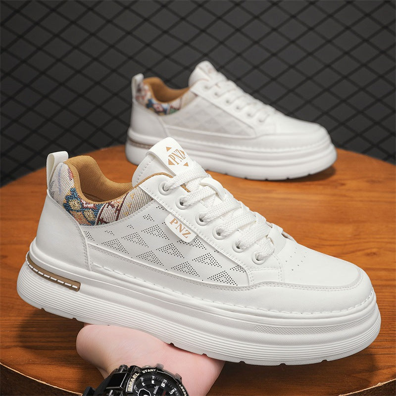 Hommes Casual Sports Blanc Sneakers avec une épaisse semelle