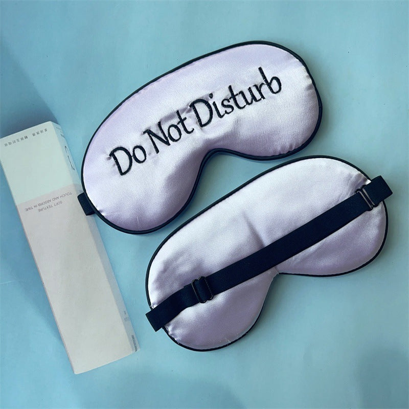 Masque double face en soie noire sans sommeil avec bande élastique