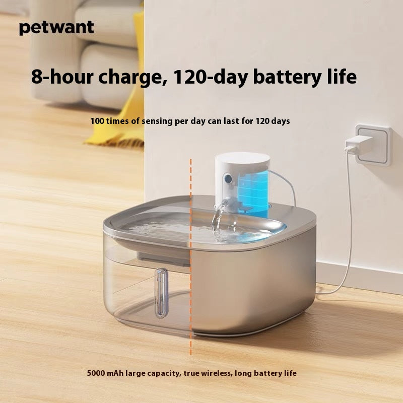 Distributeur d'eau en acier inoxydable pour animaux de compagnie Charge sans fil Smart 32L