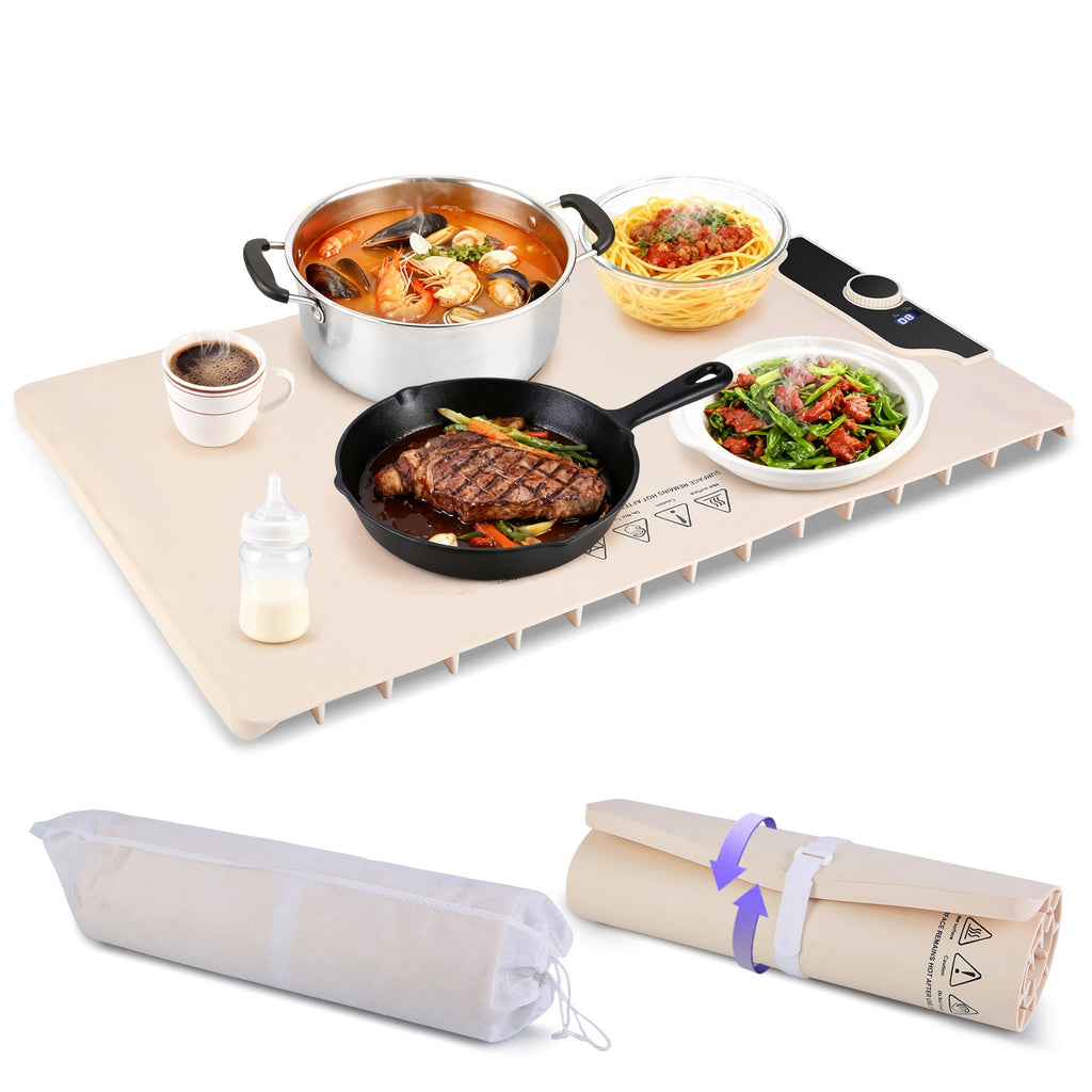 Tapis de chauffage alimentaire 23.6X15.8En 300W Chauffage rapide Chauffe-glace électrique avec 14 Temp